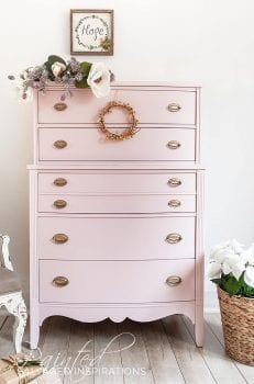 Painted Furniture1 Tallboy Pink Dresser Makeover