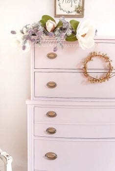 Xmas Pink Champagne Painted Tallboy Dresser