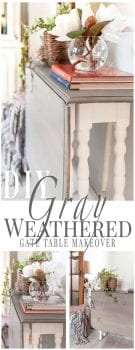 DIY Weathered Gray Stain Gate Table Makeover