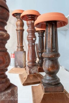 DIY Wood Candle Holders from Upcycled Chair Spindles