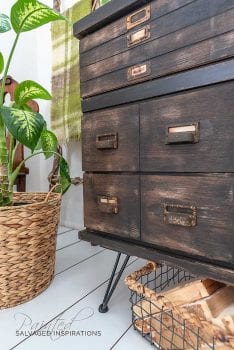 Close Up Of Faux Drawers on Apothecary Cabinet