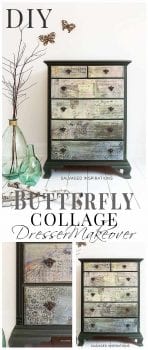 Butterfly Collage Dresser Makeover_Salvaged Inspirations