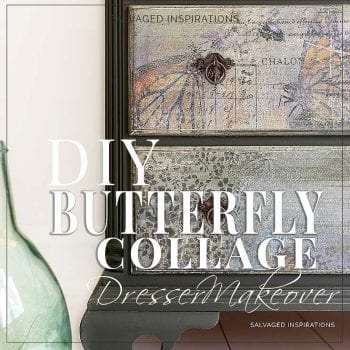 DIY Butterfly Collage Dresser Makeover