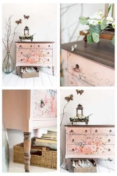 Rose Floral Furniture Transfer Vintage Dresser