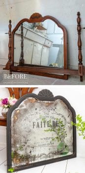 Salvaged Vintage Estate Mirror - Before and After