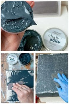 Applying reDesign Iron Gate Chalk Paste To Fabric Box