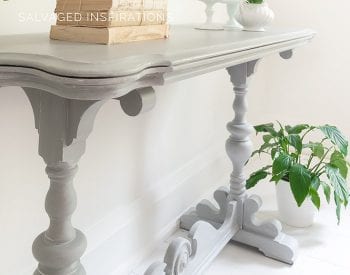 Close Up Of Glazed Console Table Makeover