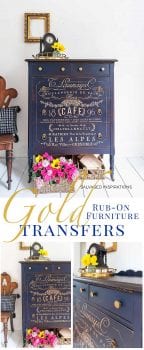 DIY Gold Rub On Furniture Transfers