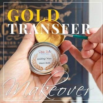 Gold Transfer Tallboy Dresser Makeover