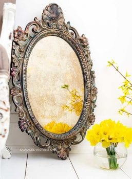 Plastic Thrift Store Mirror Into DIY Antique Mirror
