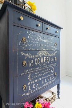 ReDesign French Furniture Transfer on Painted Tallboy Dresser