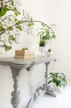 Side View Of Console Table with DB White Wash Glaze