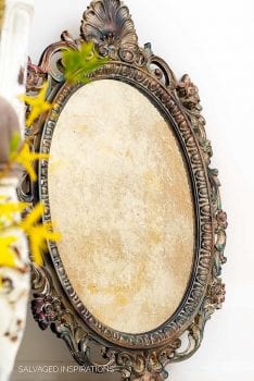 Thrift Store DIY Antiqued Mirror with Bleach And Water