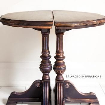 Thrift Store Demilune Table Makeover w Gilding Wax