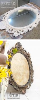 Thrift Store Ornate Plastic Mirror - Before and After