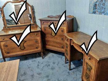 Vintage 3pc Bedroom Set Finished Set