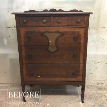 Vintage Tallboy Dresser Before