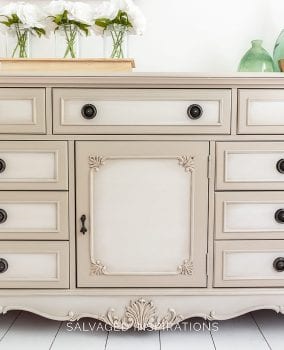 Close Up of Blended Paint on Classic Dresser Makeover