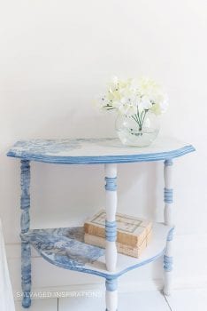 French Ceramics Table Makeover with Brush Painted Spindles