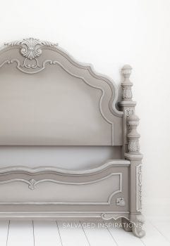 French Linen Painted Headboard and Footboard