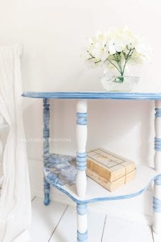 PAINTING SPINDLES ON SIDE TABLE MAKEOVER