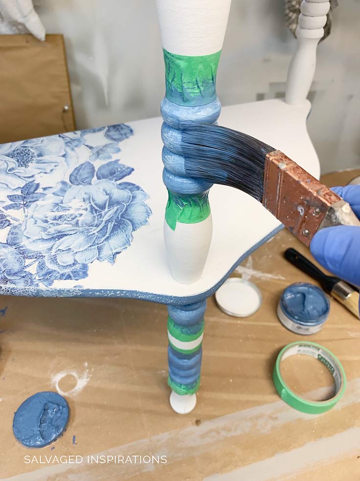 Painting Spindles with Chalk Paste