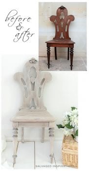 Vintage Chair with Whitewashed Finish Before and After