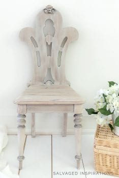 Vintage Chair with Whitewashed Wood Finish