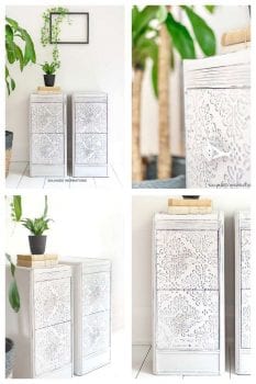 3D Stenciled Nightstands - Salvaged Inspirations