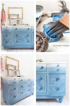 DB Dusty Blue Floral Dresser Collage