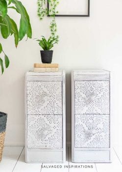 Dated Nightstands Painted and 3D Stenciled