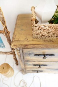 Painted Antiqued Dresser Makeover in Rebel Yellow and Glaze