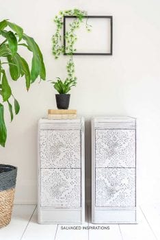 Painted Nightstands with Textured Stencil