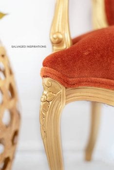 Close Up of Painted Gold Metallic Chair Leg