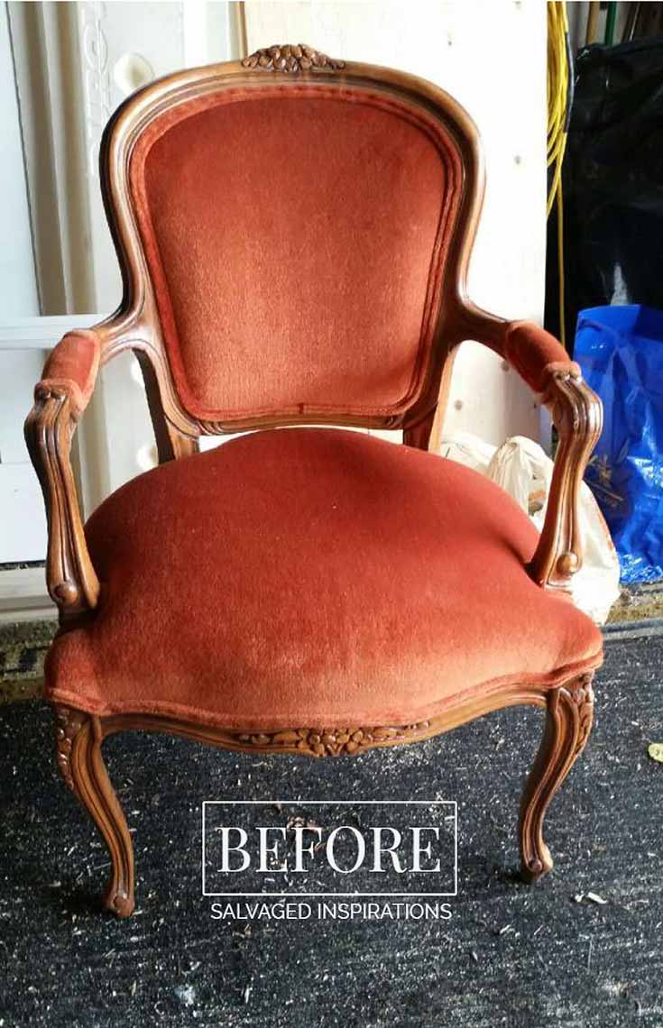 Curbshopped Velvet Accent Chair-Before