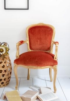 Gold Metallic Velvet Accent Chair Makeover