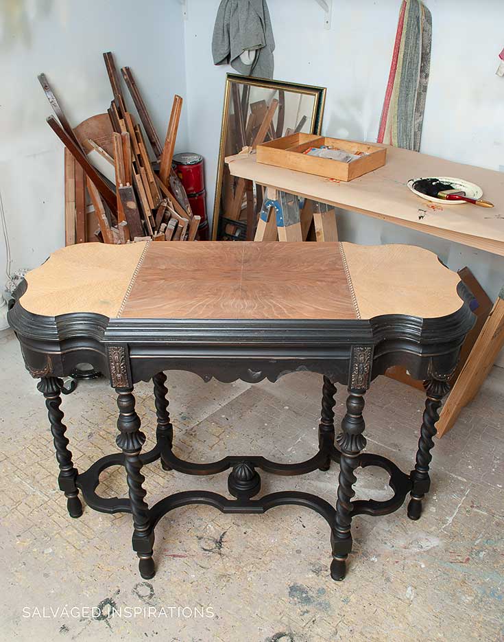 Entry Hall Table Before After, How To Paint An Antique Table