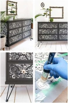 Stenciled and Painted IKEA Dresser Makeover