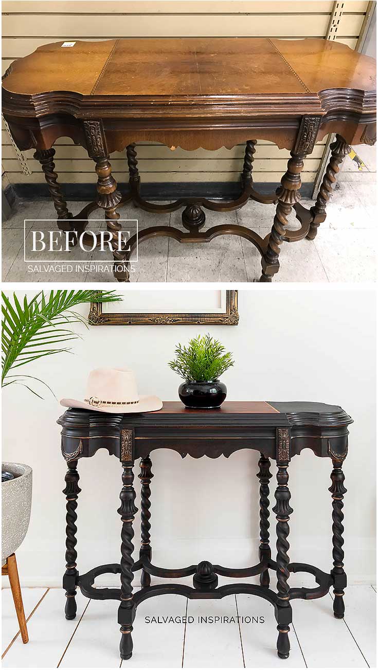 Vintage Hall Table Before and After