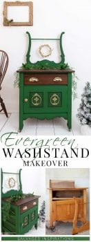 Evergreen Washstand Makeover - Painted and Stained