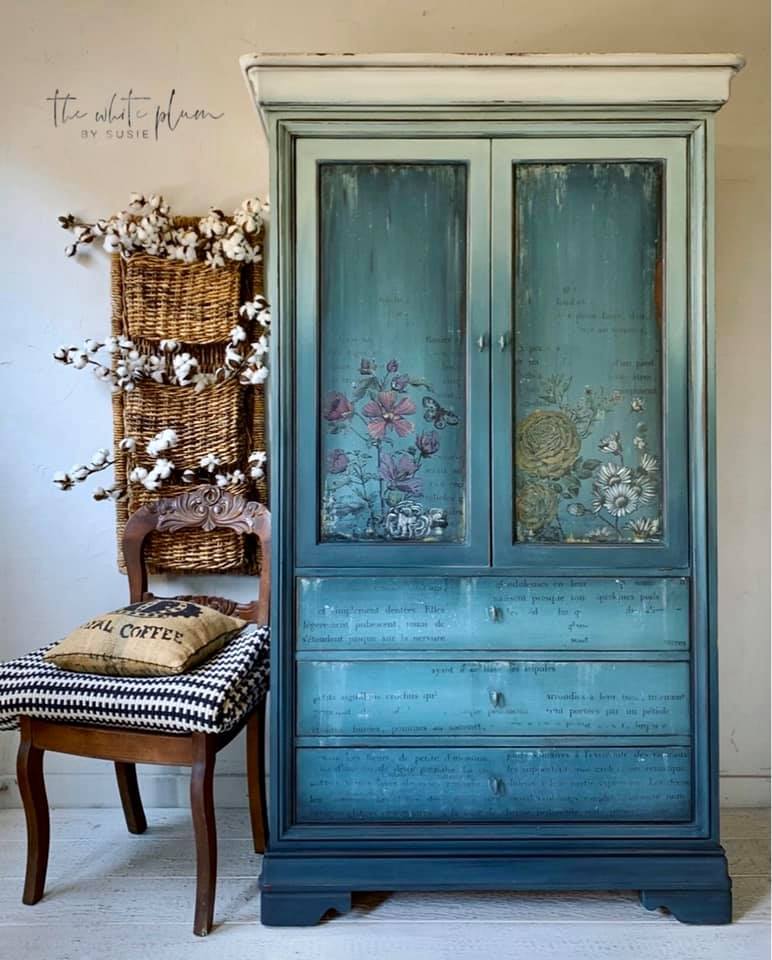 Blue Green Armoire - Susie at The White Plum
