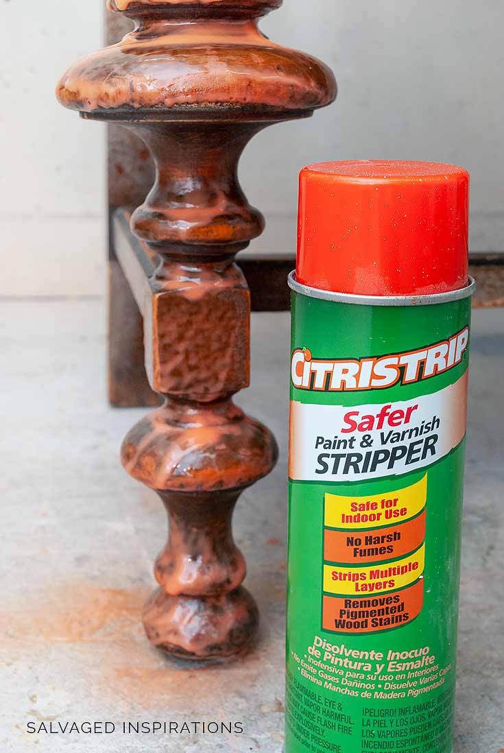 Citristrip Paint And Varnish Stripper on Wood Legs