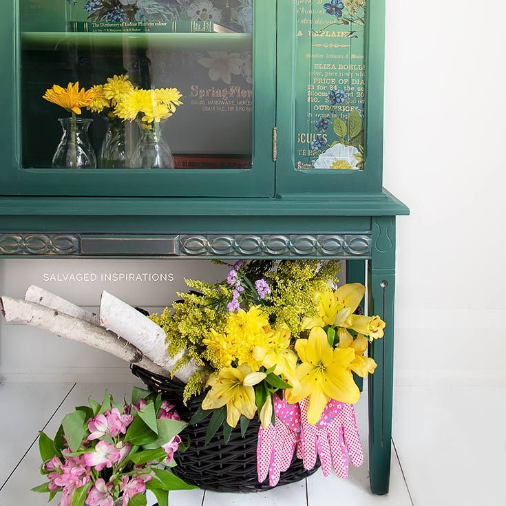 Painted China Cabinet in Dixie Belle Greens