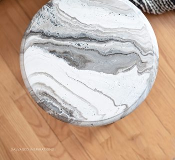 Top View of Marble Pour Paint Technique
