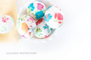 Top View of Floral Easter Eggs