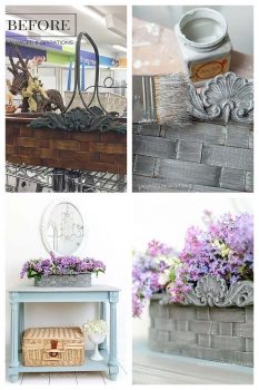 Painted Thrift Store Basket Makeover Before and After
