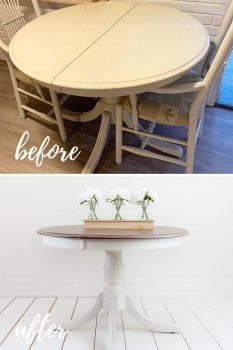 Kitchen Table Makeover Before and After