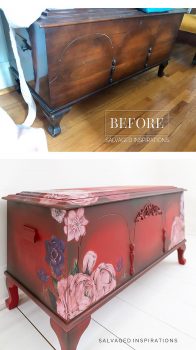 Before and After Painted Cedar Chest