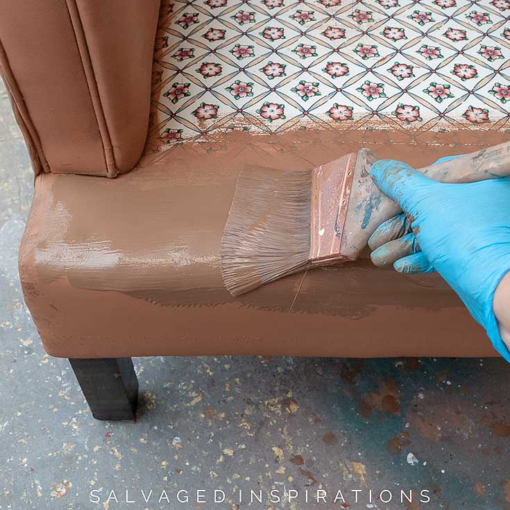 How To Make Fabric Look Like Leather - Salvaged Inspirations How To Make Fabric Look Like Leather