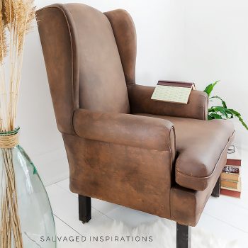 Side View Of Leather Painted Wing Chair IG